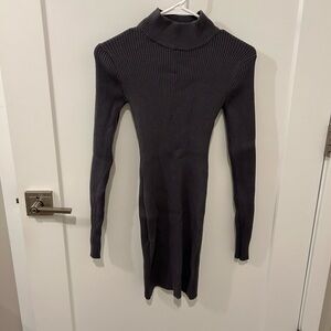 Forever 21 Ribbed Grey Turtleneck Dress